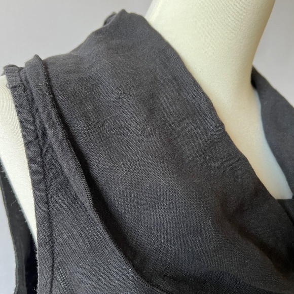 FENINI TUNIC TOP XS 100% BREATHABLE LINEN PULL ON COWL NECK CASUAL MINIMALIST - Picture 6 of 12